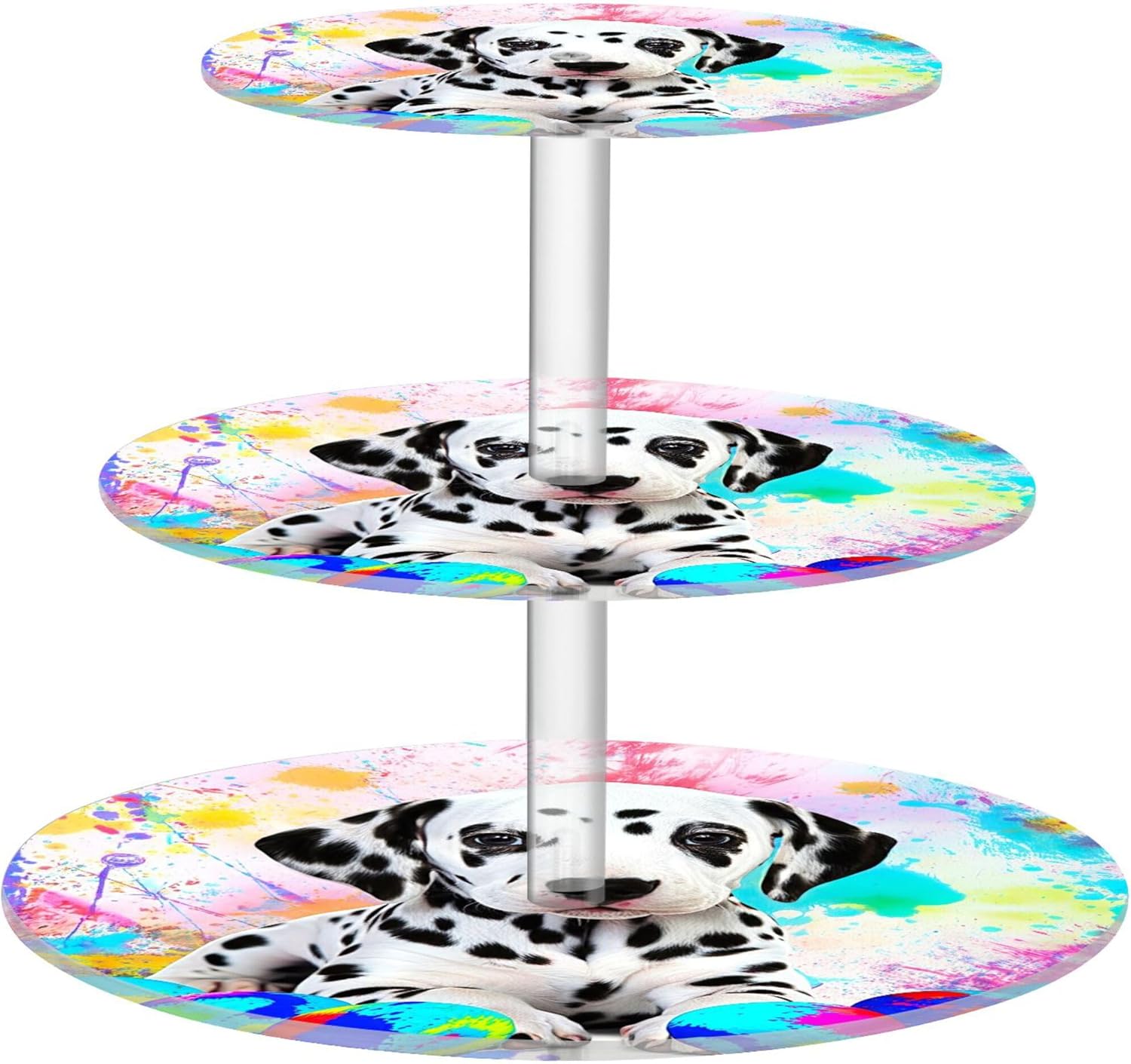 Tea Party Cupcake Stand 3 Tier Display Cupcake Tower Custom Serving Cake Stands for Party Dessert Tray Displays Birthday Portrait Royal White Cat