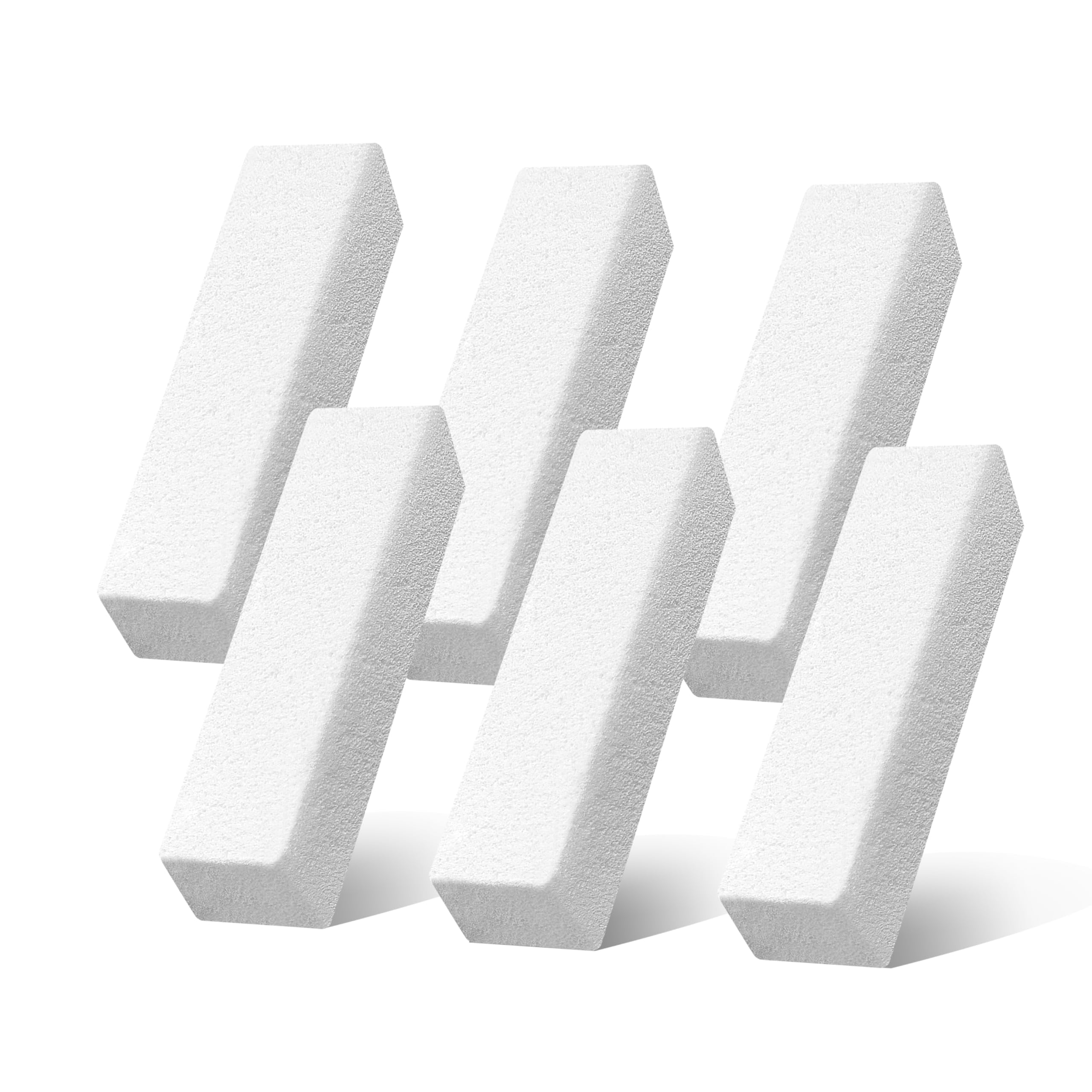 6 Pack Pumice Stone for Cleaning,Scouring Stick,Pumistone for Toilet, Pool, Bathroom, Sink (White D)