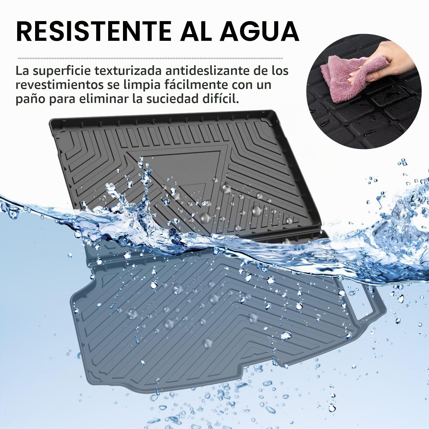 PSLER Vehículo All Weather Waterproof Protector Pad Estera Trasera del Trazador de Líneas del Cargo para XC90 2015 2016 2017 2018 2019 2020 2021 2022 2023 2024