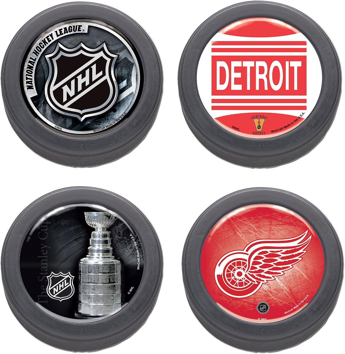 Wincraft Detroit Red Wings 4Pack Domed Pucks Sports Fan
