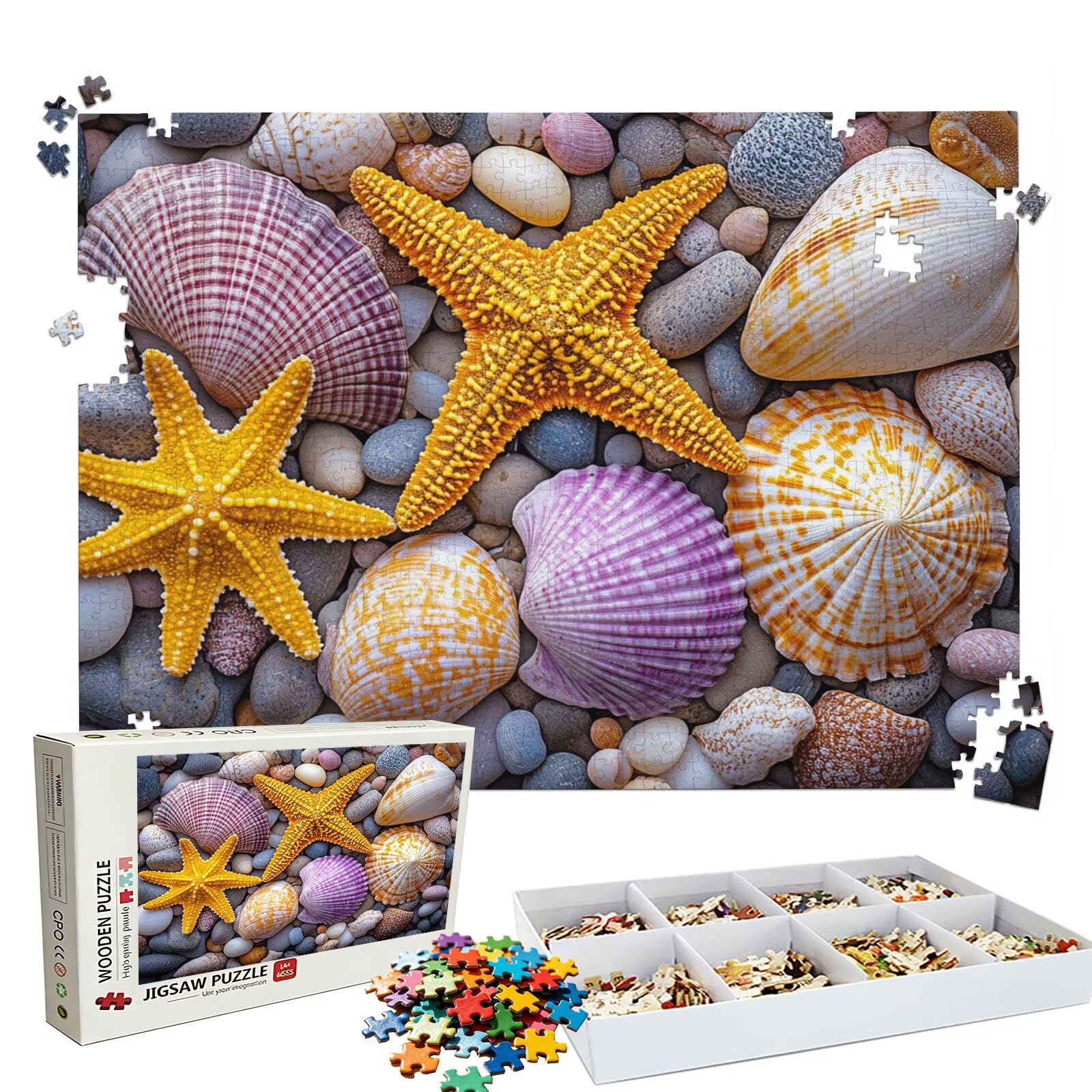 Puzzle 1000 elementów, kolorowe tulejki, 1000 elementów, klasyczne puzzle, trudna zagadka, drewniane puzzle do dekoracji bożonarodzeniowej, prezenty dla kobiet, dekoracja domu, 75 x 50 cm, W3H-511