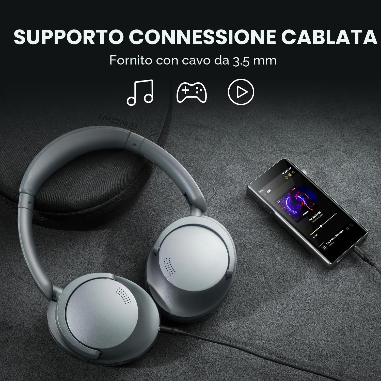 1MORE SonoFlow Cuffie con cancellazione attiva del rumore, cuffie Bluetooth con LDAC per audio wireless ad alta risoluzione, 70 ore di riproduzione, chiamate chiare, equalizzatore preimpostato tramite