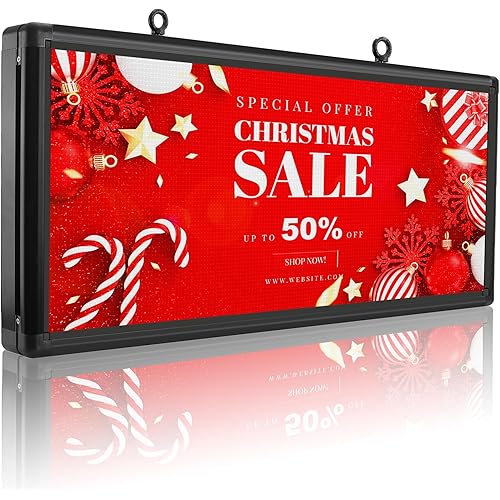 P6 Outdoor Full Color 40 x 18 inches Led Sign WIFI And USB Programmable Led Display With High Resolution Scrolling Texts, Colorful images and videos LED Advertising Screen Digital Board For Shop