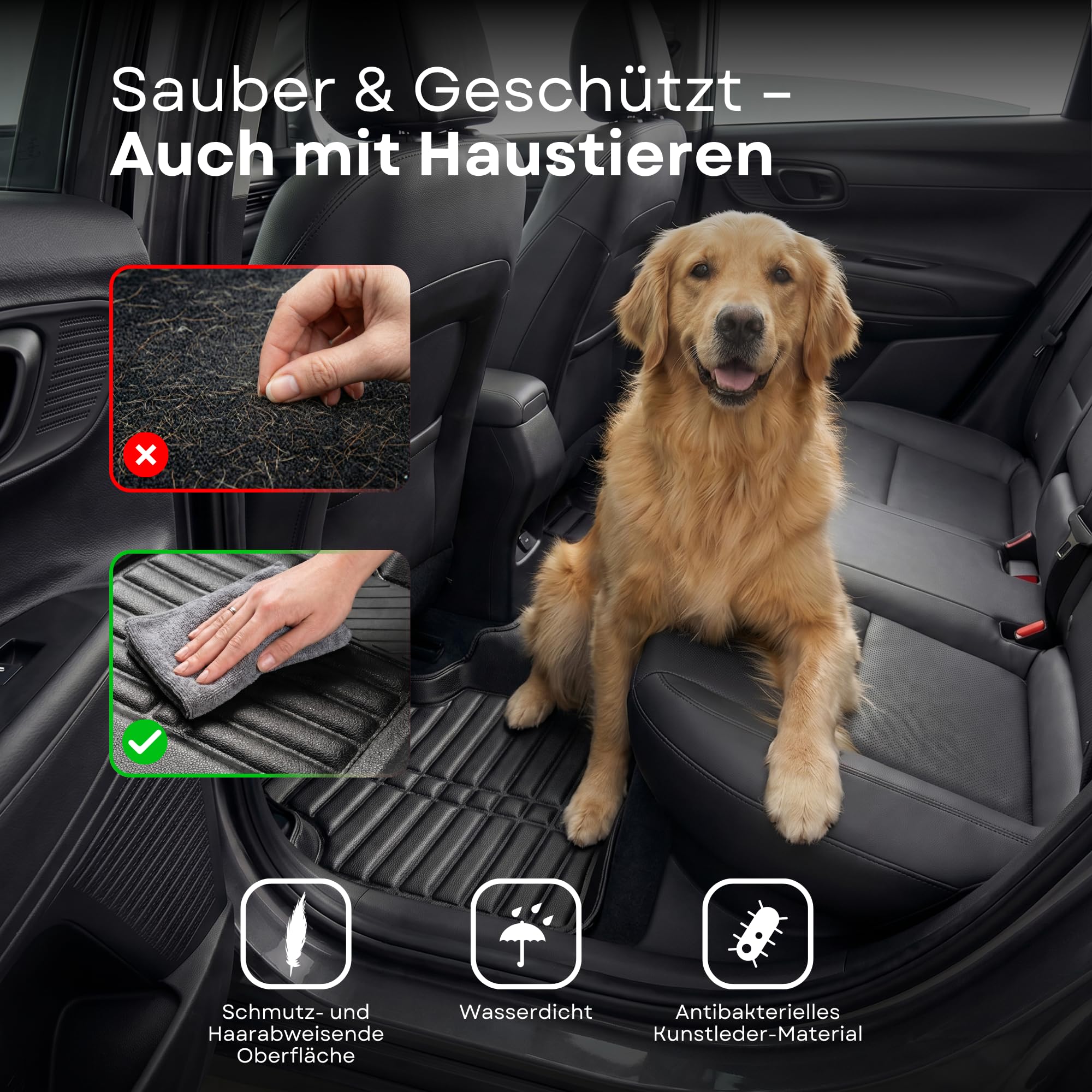 fussmattenprofi Fußmatten für Dacia Jogger 2022-2026 TPE-Kunstleder Allwetter Auto Fussmatten, Antirutschmatten Gummimatten, Allwetter Autofußmatten Zubehör
