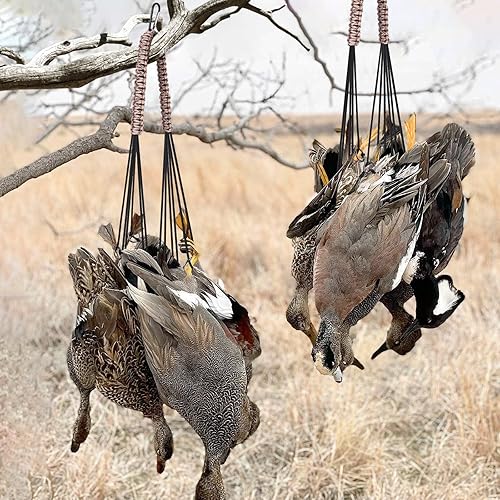Miniatura 7 de TOBWOLF Duck & Bird Tote with 12 Drops Slip Ring, Metal Loop Goose & Duck Hanger, Waterfowl Tote, Dove Bird Carrier, Paracord