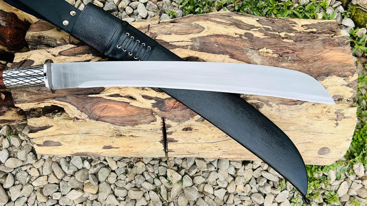 20" Blade Thai Machete Hand Forged Sword with Rosewood Steel Handle - 5160 High Carbon Steel - Beautifully Balanced - Amazingly Versatile - Excellent Brush Cutter - Fully Sharpened - Ready to Use