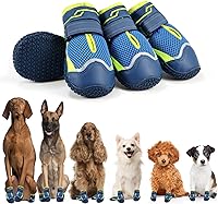 Vista 14 de Zapatos de perro para perros grandes, transpirables, para pavimento caliente, antideslizantes, botas y protectores de patas para el verano