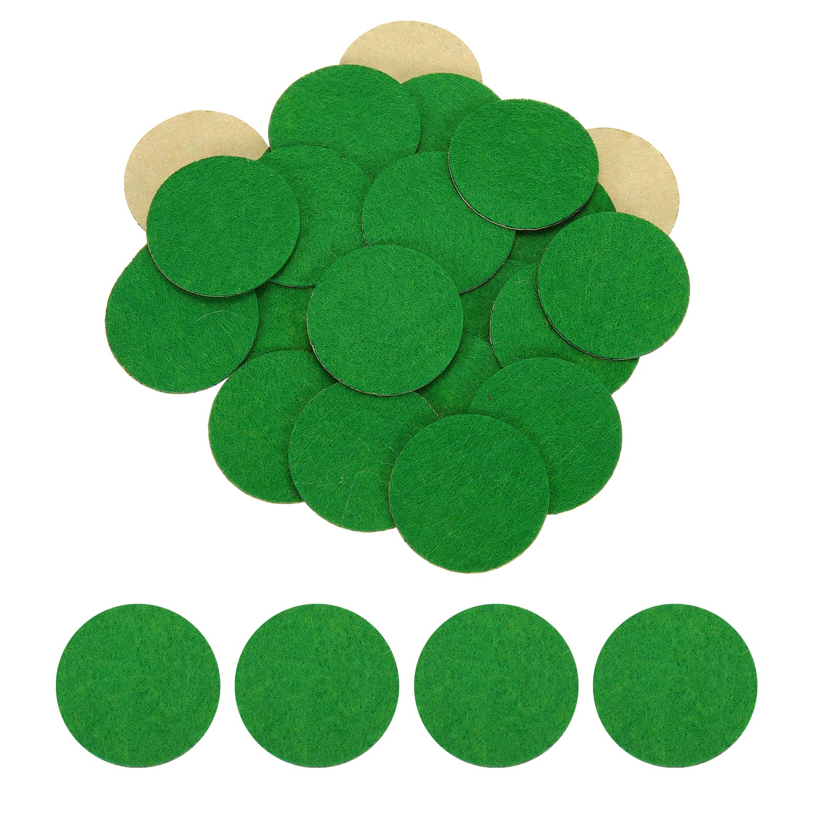 HARFINGTON 100pcs Adhesive Felt Circles 35mm 1.38" Green
