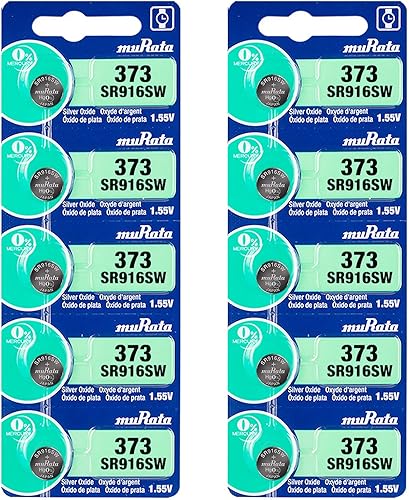 Murata 373 SR916SW - Pila de botón para reloj (1,55 V, óxido de plata)