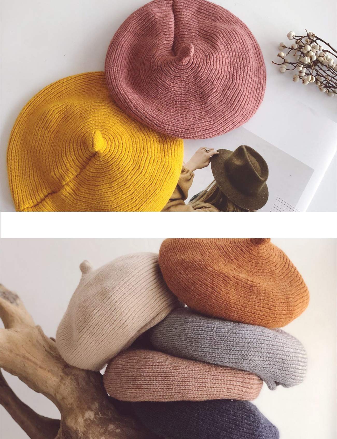 Jueshanzj Kids Dome Winter Knitted Beret One Size Black