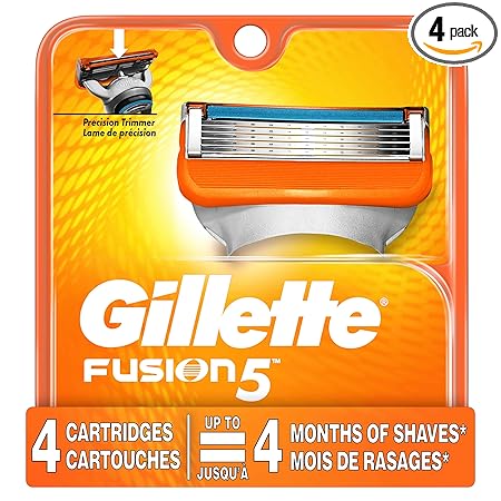 Gillette Fusion5 Men's Razor Blades, 4 Blade Refills