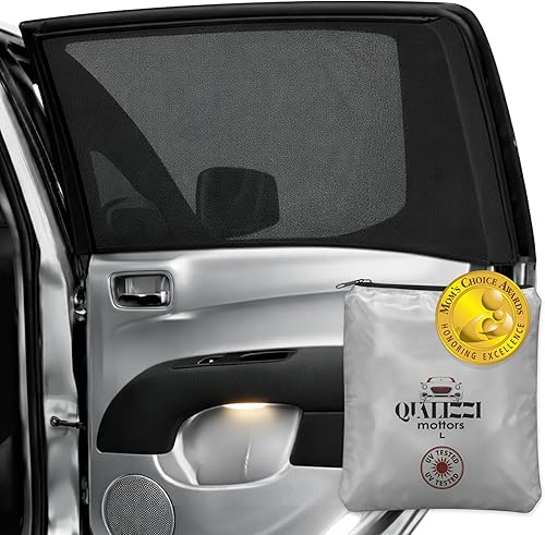 Miniatura 11 de Qualizzi® - Parasol para ventanas de utilitarios, tamaño XL, 14 tamaños, malla elástica y respirable para acampar, privacidad, insectos, protección