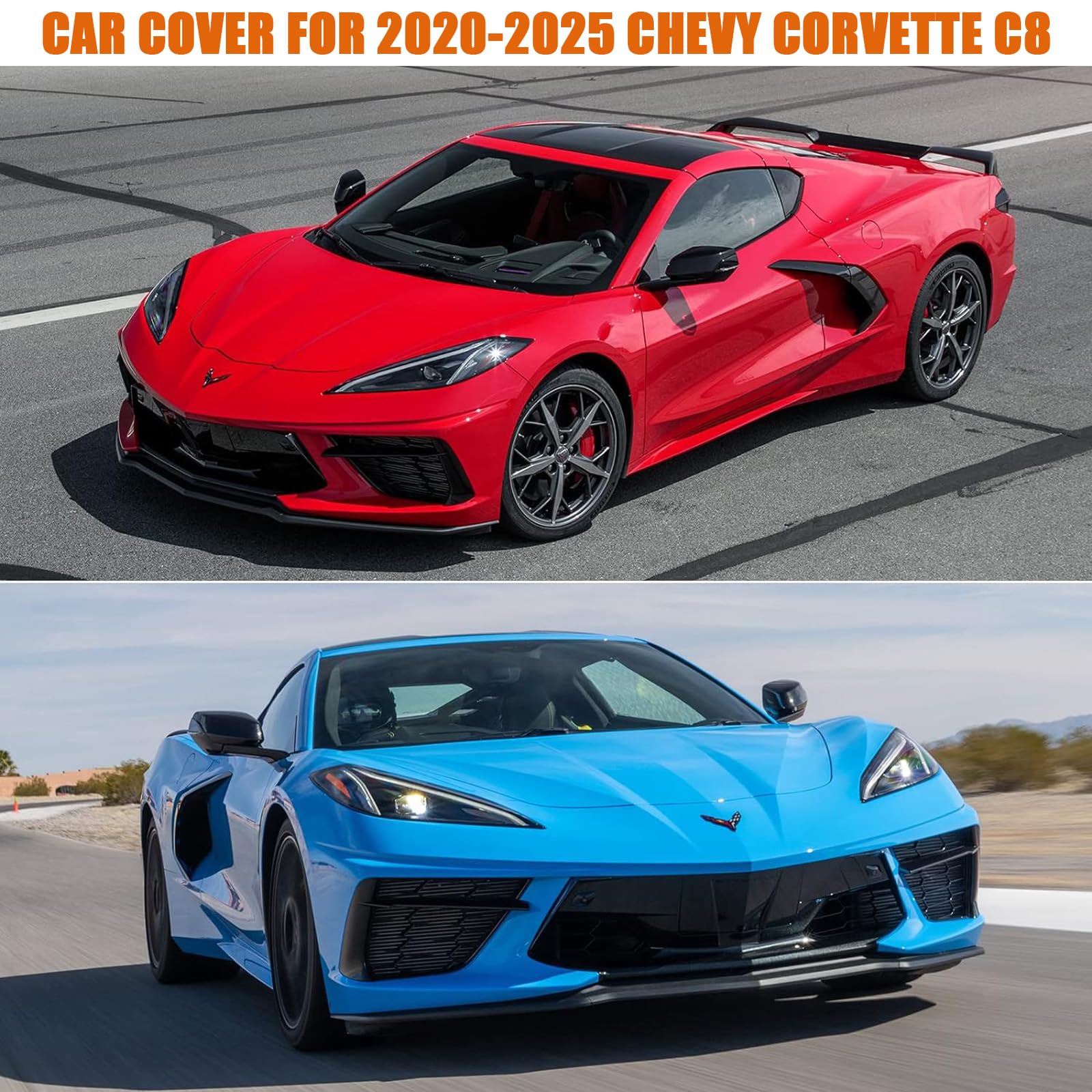 Waterproof Car Covers Replace for 2020 2025 Corvette C8 6 Layers All Weather Custom-fit Car Cover with Zipper — view 8