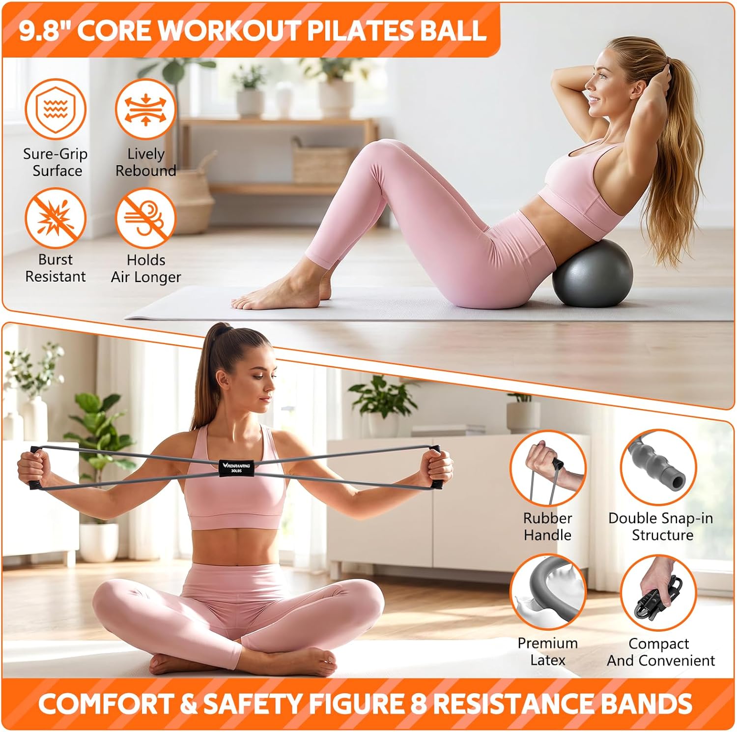 Upgraded Durable Pedal Resistance Band Set with Handle,Exercise Equipment