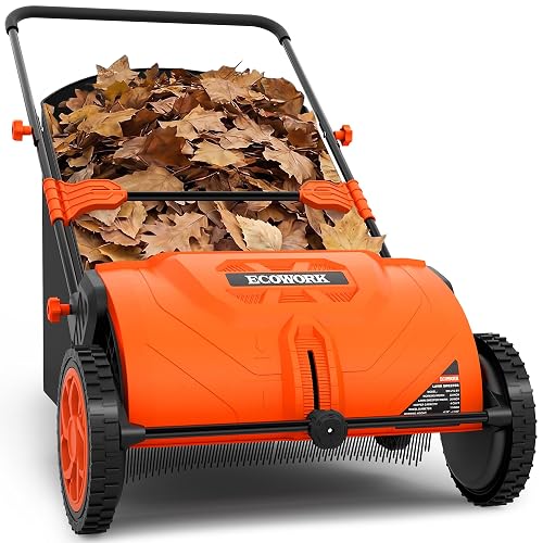 Push Lawn Sweeper 26 Inch with 4 cu. ft. Tear-Resistant