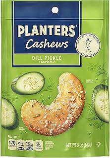 PLANTERS Whole Cashews Dill Pickle Flavored, Party Snacks, 5 Oz Bag