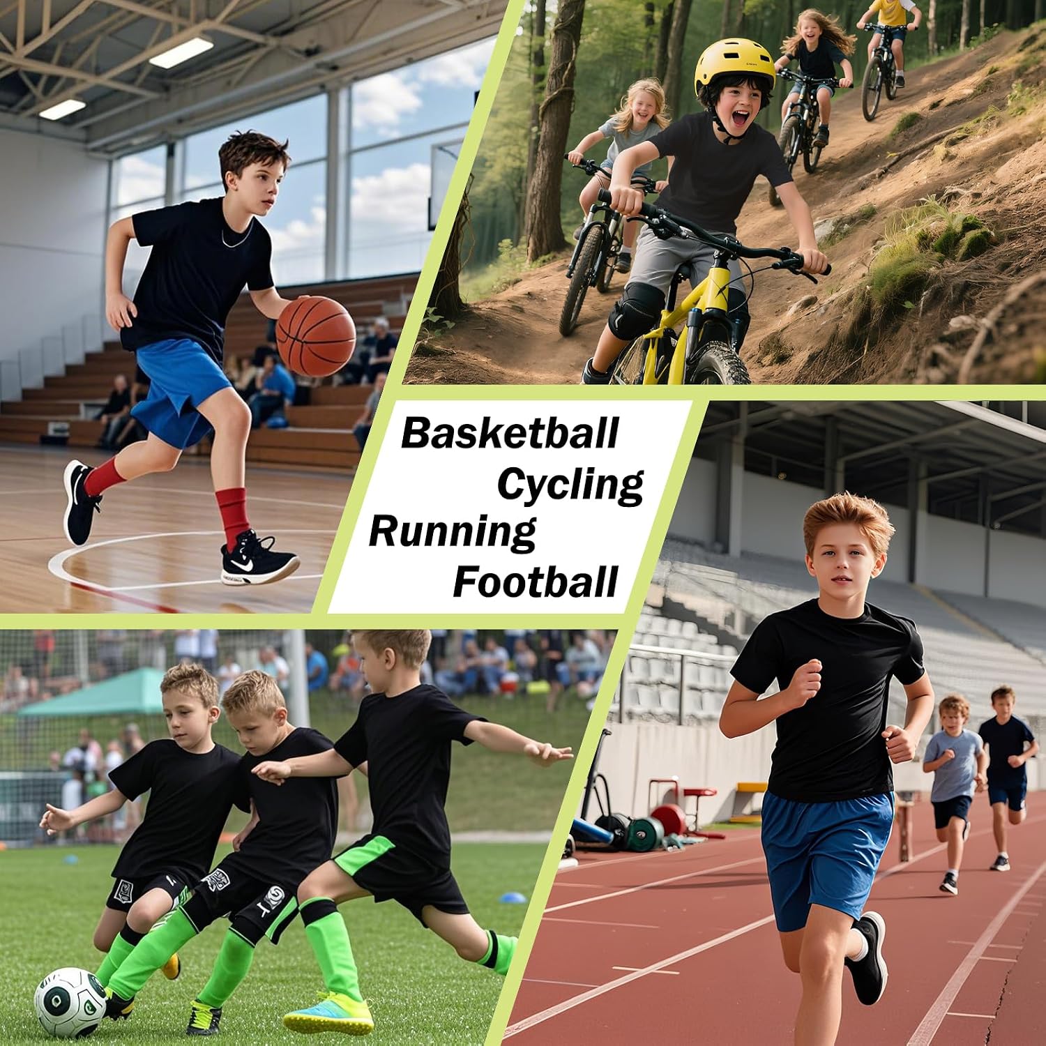 Boys Compression Shirt Youth Short Sleeve T-Shirt Kid Athletic Undershirt Quick Dry Base Layer Breathable Sportswear