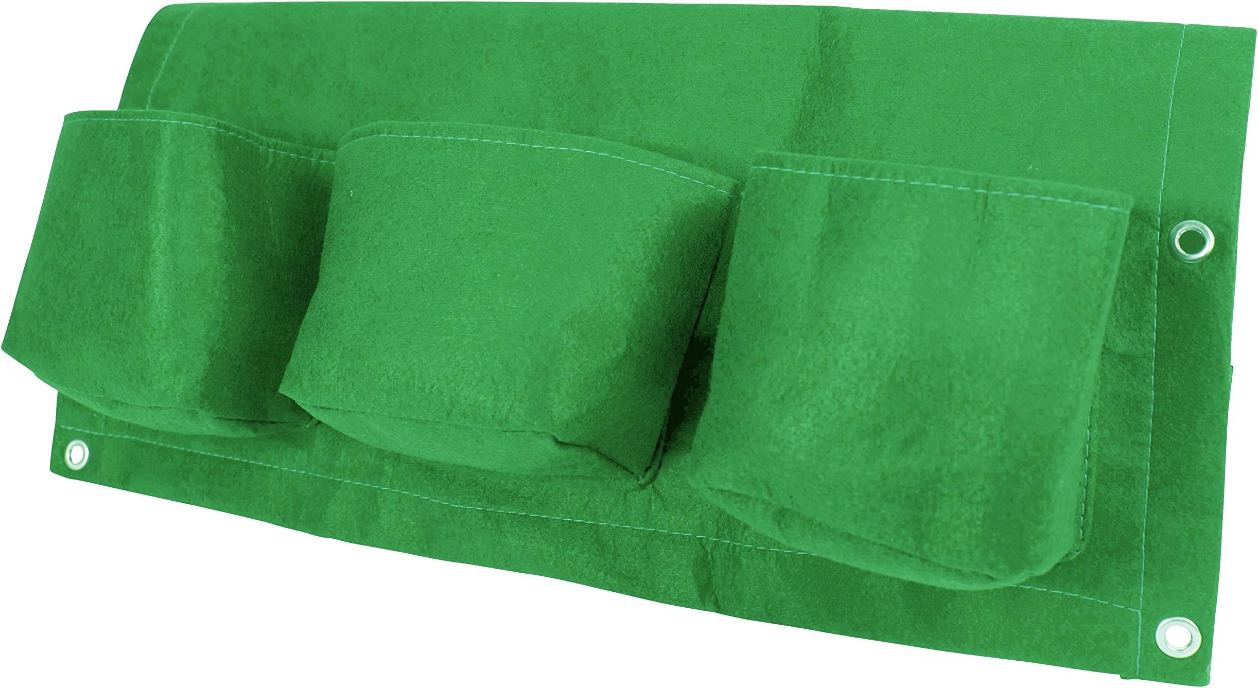BloemBagz 3 Pocket Rail Planter, 24", Gre Fresh