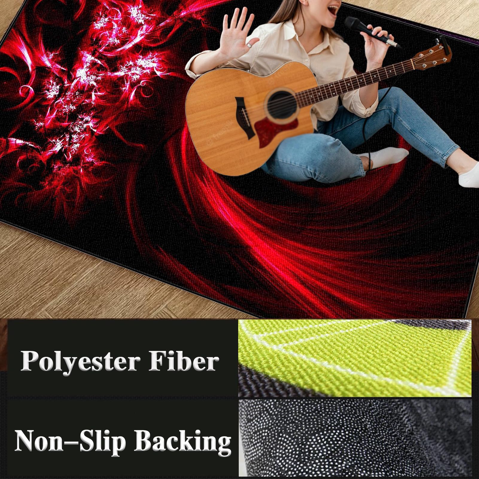 Tapis de Batterie Insonorisé, Tapis insonorisant pour Batterie électronique, Tapis pour Batterie Acoustique, Tapis de Tambour Anti-Bruit antidérapant, Tapis Acoustique Batterie 120 x 90 cm