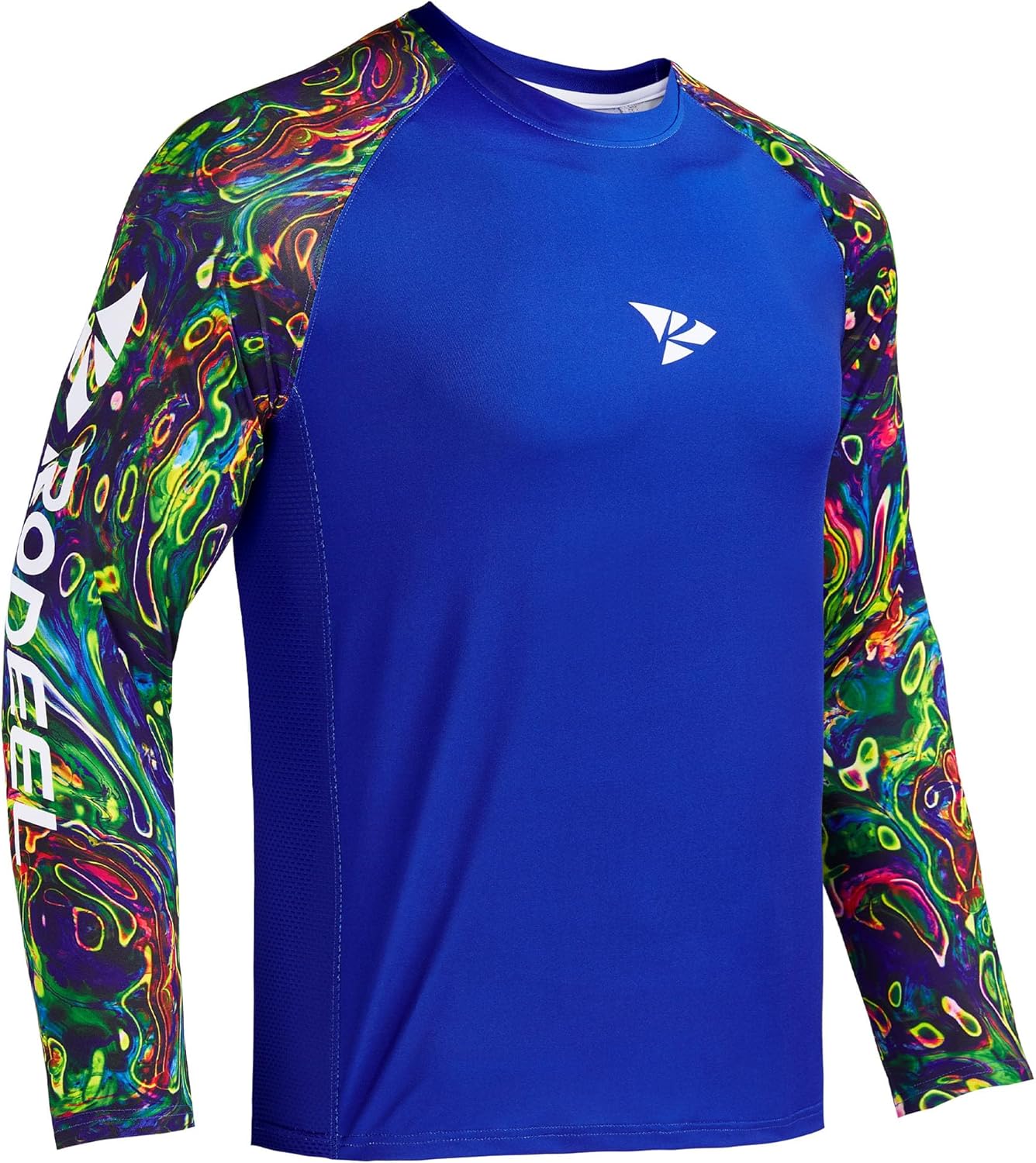 Rodeel Mens Loose-Fit Fishing T-shirt Bluff Performance Long Sleeve Shirt UPF 50 Raglan Sleeve