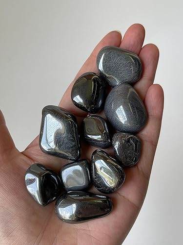 Miniatura 8 de Piedras pulidas de hematita al por mayor, piedras preciosas naturales pulidas, cristales curativos de hematita (hematita, 0.5 libras)
