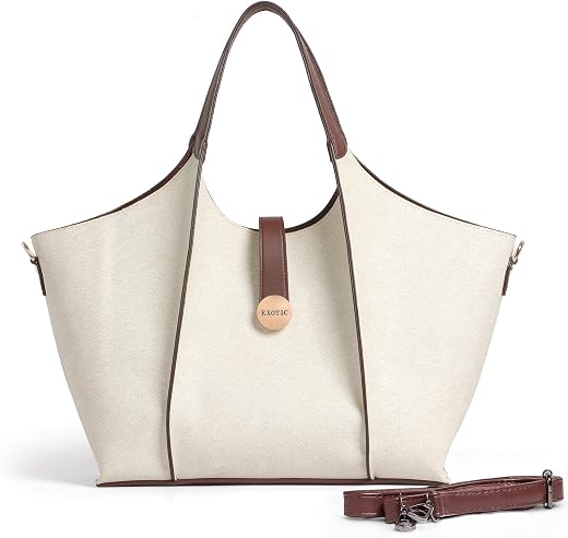 EXOTIC® Metropolitan Elegance Signature Canvas Tote top Handle Handbag | For Office | For Work | Laptop Bag | Gift Bag