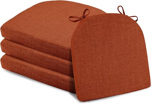 Vista 101 de Basic Beyond Cojines para sillas de comedor, 4 unidades, cojines de espuma viscoelástica con lazos y respaldo antideslizante, almohadillas para Gris