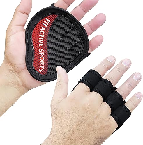 Fit Active Sports Guantes de entrenamiento para gimnasio - Agarres duraderos de gimnasio y almohadillas de agarre - Acolchado de goma para evitar