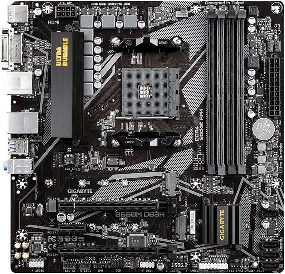 GIGABYTE B550 Chipset Micro-ATX Motherboard B550M DS3H MB5543