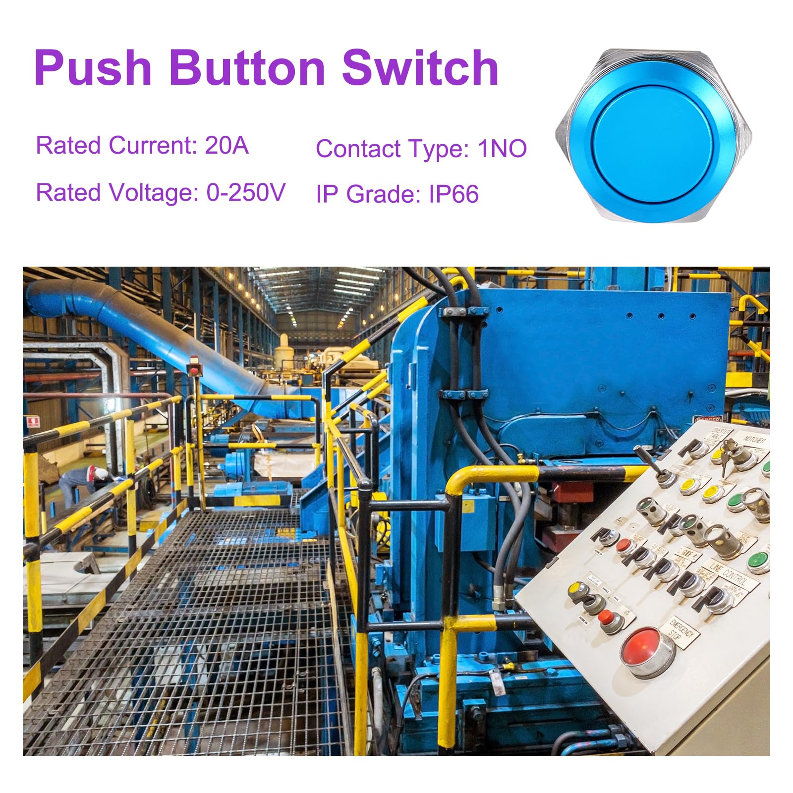 DMiotech 2 Pcs 19mm / 3/4" Push Button Switch - Image 3