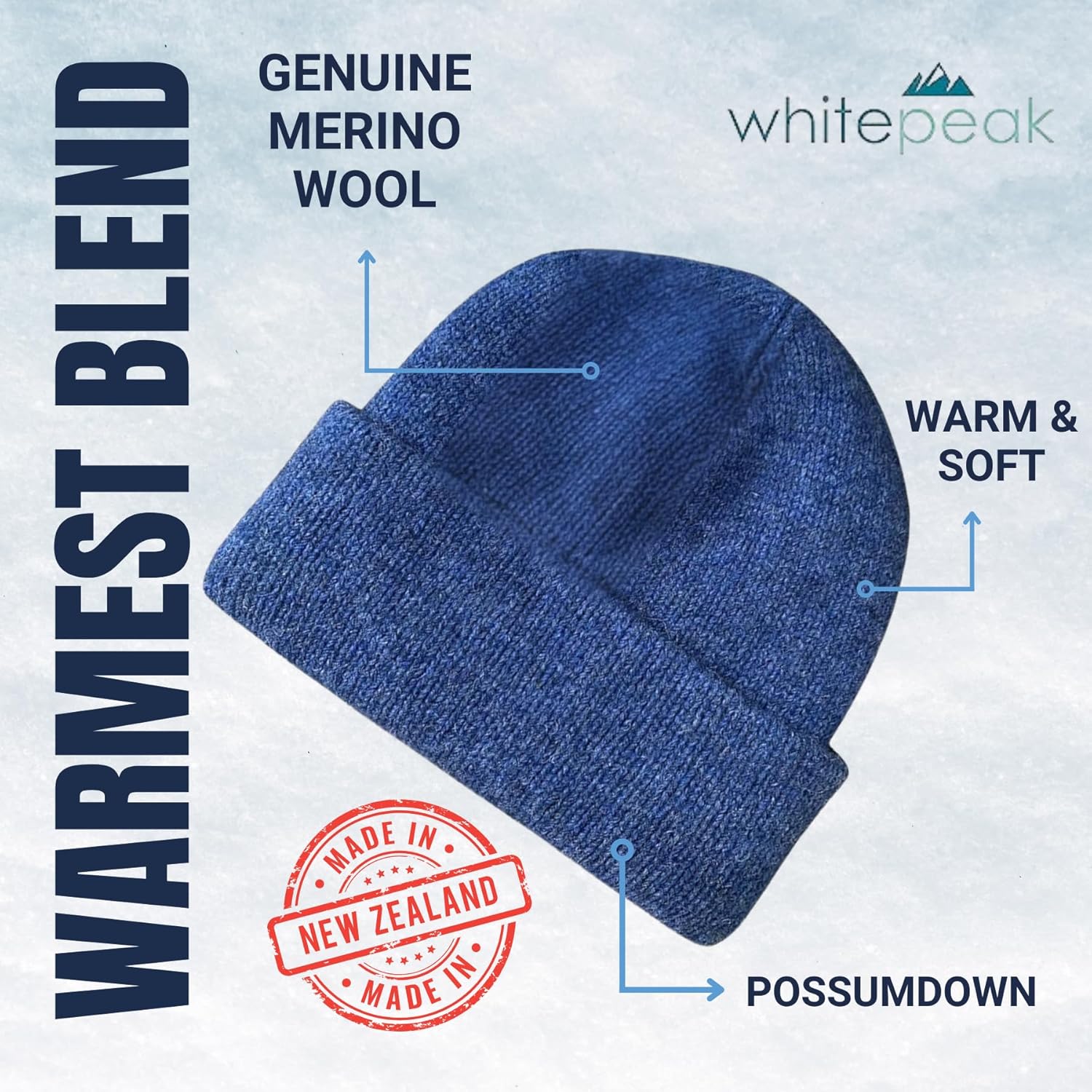 Genuine Merino Wool and Possumdown Blended Beanie | Unisex | Comfy, Light, and Quick-Drying - Image 2