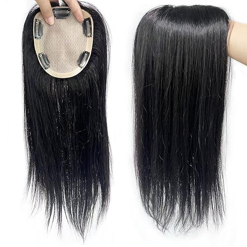 14Inch Straight Hair Topper 12x13cm Silk Base with PU Edge