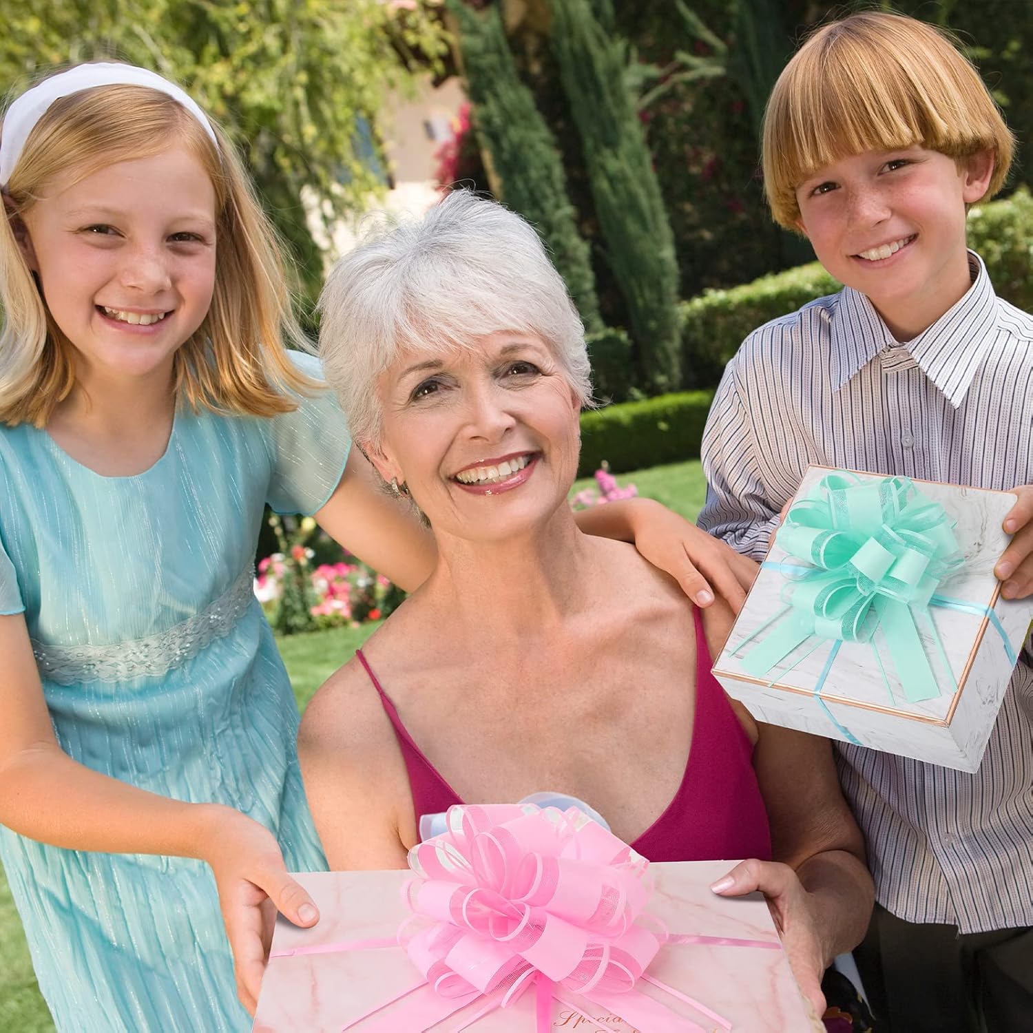 WILLBOND 20 Pieces 6 Inch Pull Bows Gift Wrapping Ribbon Pull Bows for Valentine Wedding Baskets Christmas Multicolor Wrap Accessory for Gift Present Holiday Decor(Bright Colors) - Image 5