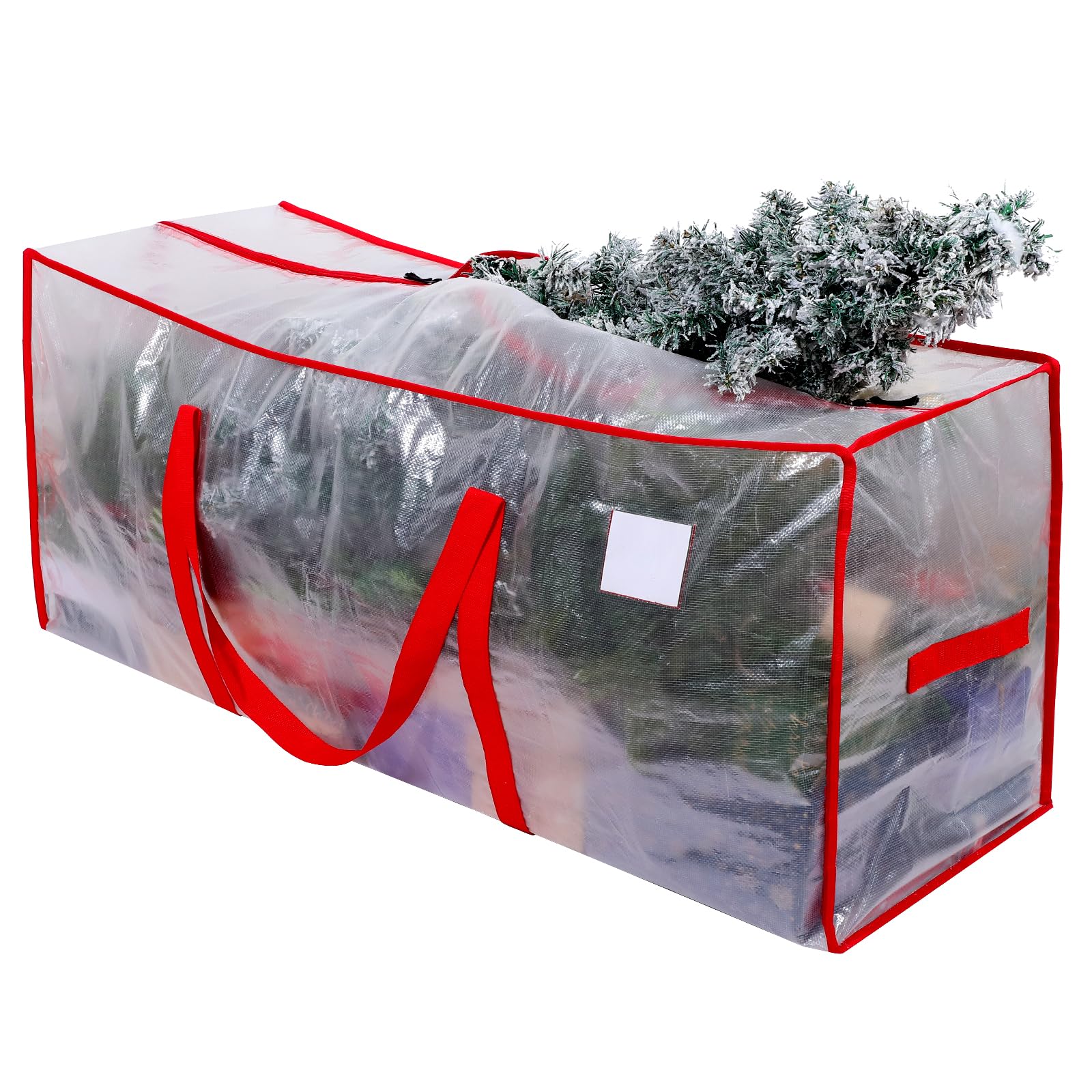 Christmas Tree Storage Bag, Extra Large Heavy Duty Festive Season Multipurpose Storage Bag Ideal for Up to 7.5 Ft Tall Xmas Trees and Other Decorations Clear — image 1