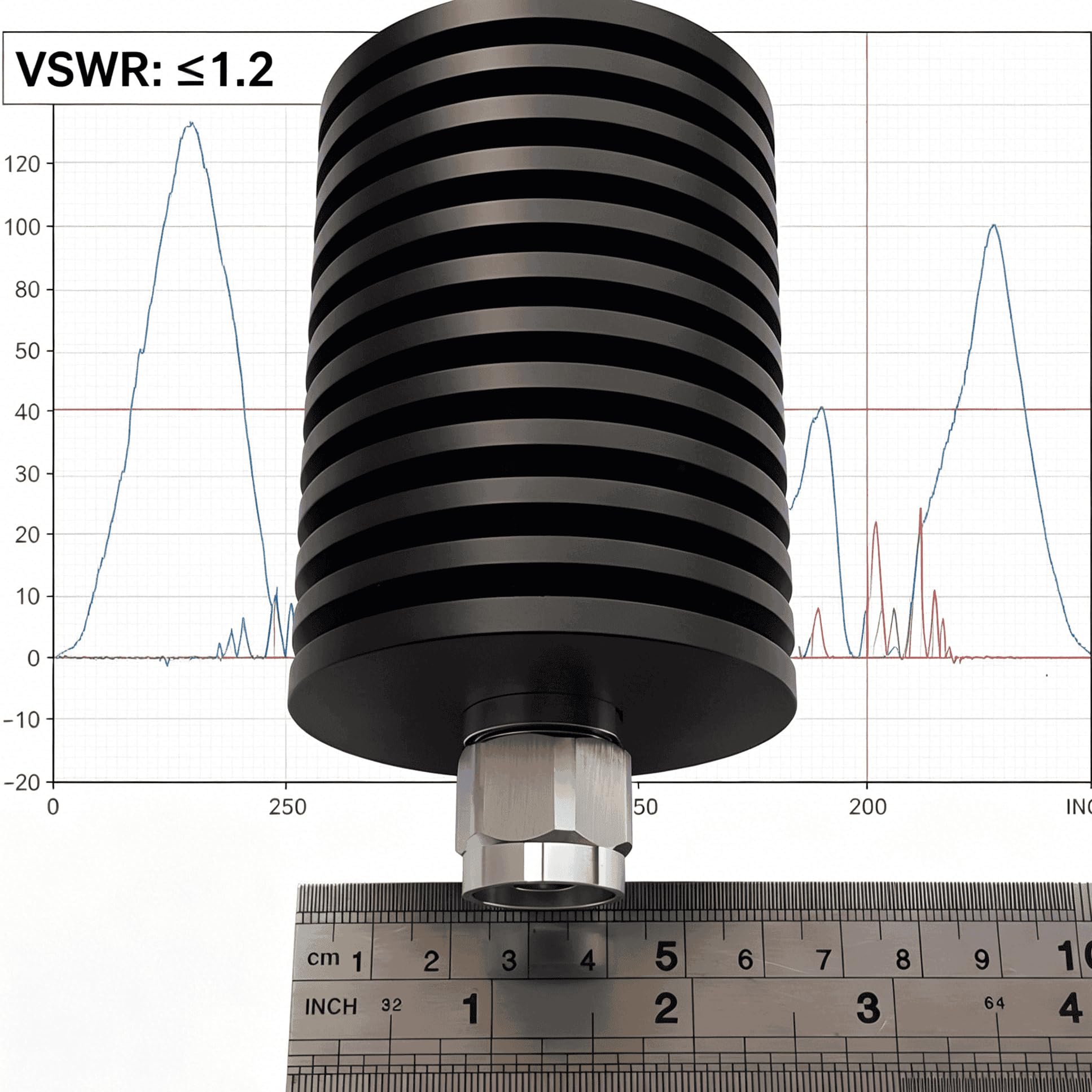 BECEN 100W N-Type Dummylast, 50 ohm DC~3GHz RF Dummy Load für Funkamateur und Labortests | 100W N Male Dummylast DC~to 3GHz 50 Ohm low VSWR Microwave Components für Funkamateur, Electrical Testing Equipment