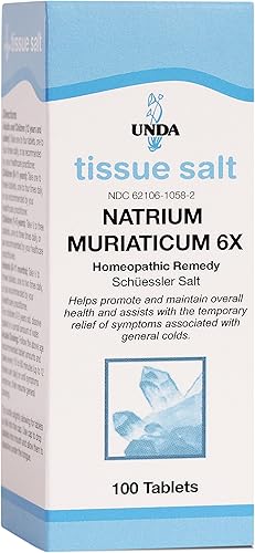 UNDA Natrium Muriaticum 6X (sal) | Remedio homeopático ayuda a mantener un equilibrio hídrico saludable y aliviar temporalmente los síntomas de los