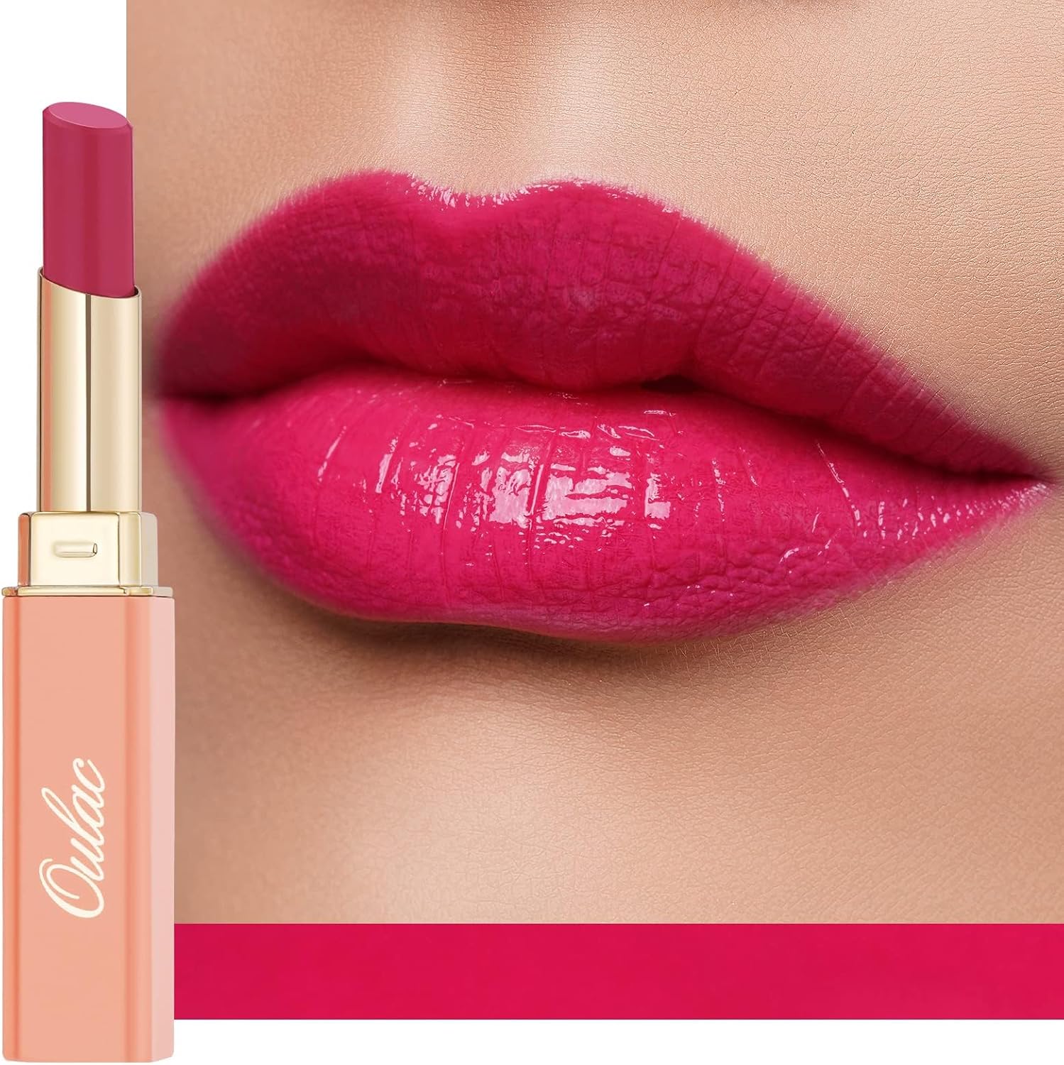 Oulac Rose Pink Lipstick Moisture Shine Hydrating Lipstick & Tinted