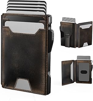 typecaseWallet for Men: Rfid-blocking with Money Clip Slim Leather Bifold ID Window Smart Pop Up Card Case Front Pocket Wallet with Gift Box (Burnished Black)ClimeCo Certified