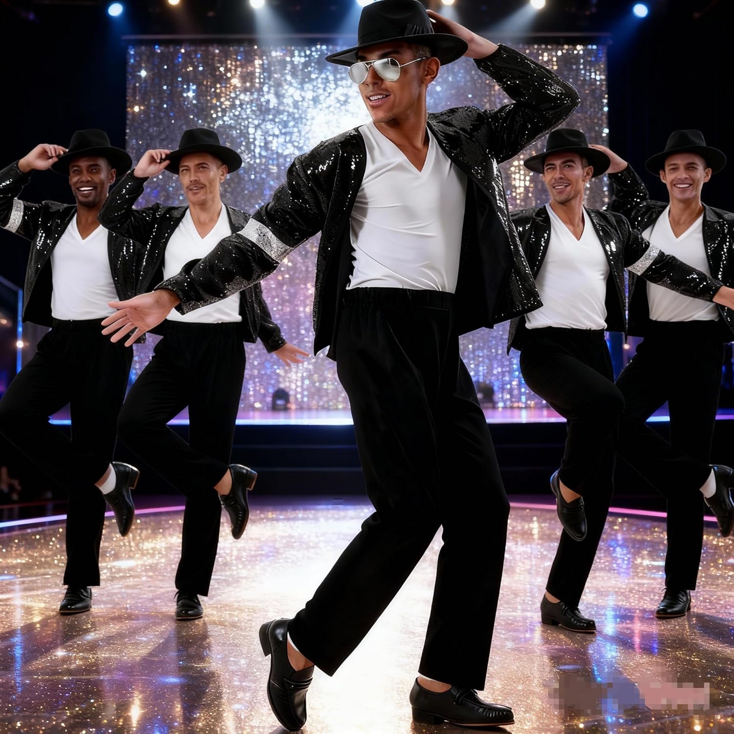 guangmu Dance Costume 4PCS-Include Jacket Hat Glove Sock- Carnival Halloween Costume Role Sequined Play Dance Clothing - Image 5