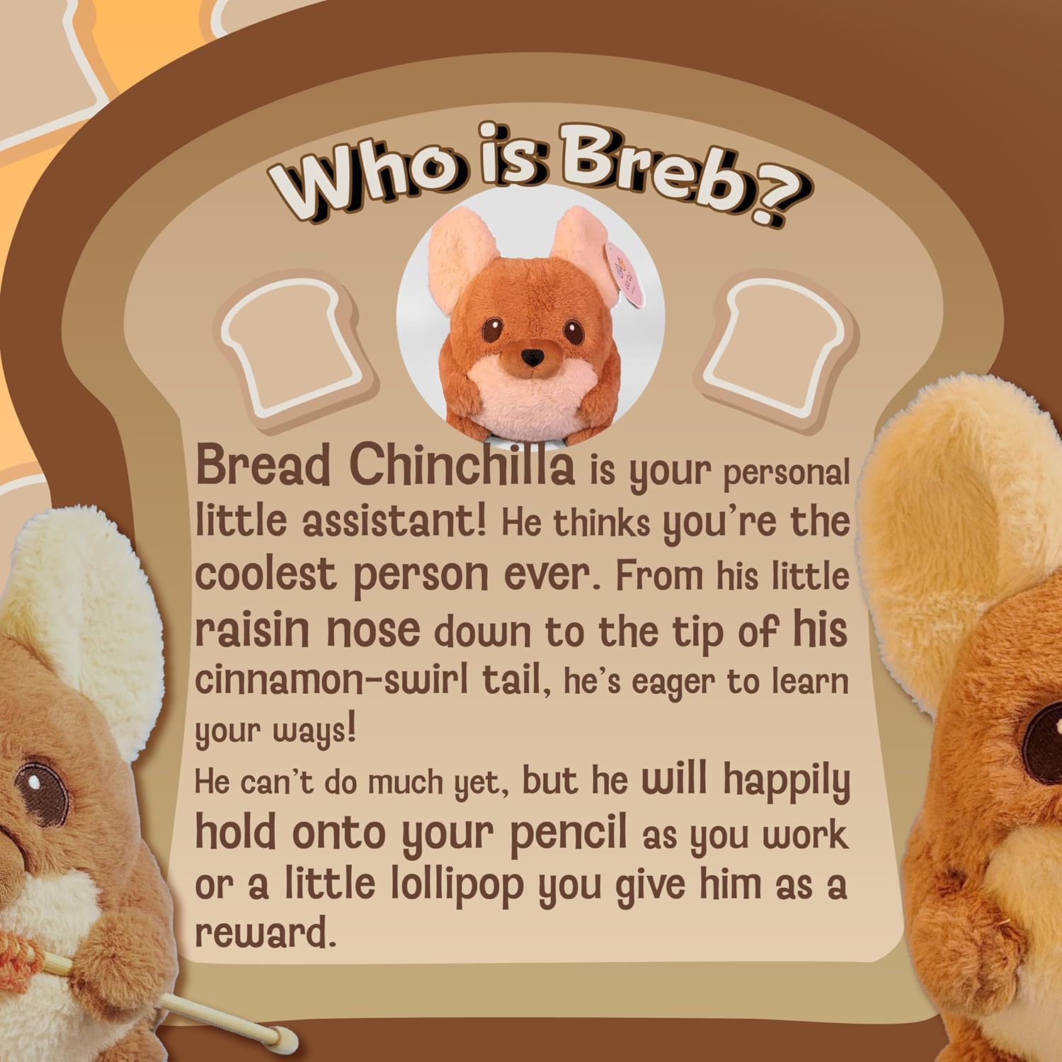 Jumbo Breb Chinchilla: Luxuriously Soft, Sensory-Friendly Stuffed Animal. Desk Plushie.