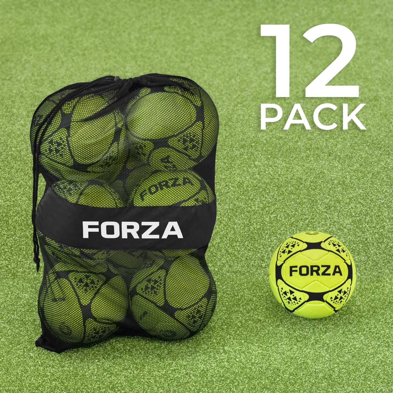 FORZA Pallone Da Calcio E Borsa - Set Di Palloni Di Varie Taglie | Palla Calcio Con Sacco In Rete Incluso | Ampia Gamma Di Palloni Per Partite, Competizioni Ed Allenamento | Attrezzatura Calcio