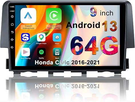 Car Radio Stereo for Honda Civic 2016-2021, 9 Inch Touchscreen Android 13