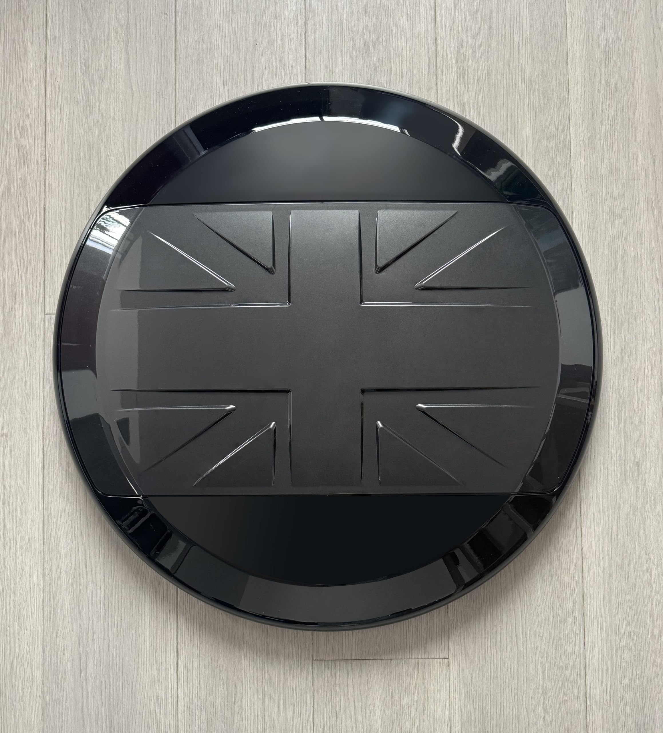 Copertura protettiva per ruota di scorta in ABS per Land Rover Defender 110 90 130 2020-2026 ABS (grigio carpazi+nero lucido)