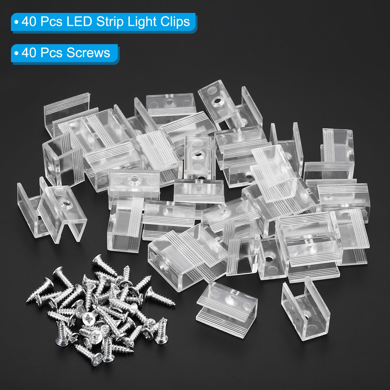 Clip Per Strisce LED - Confezione Da 40 Supporti Con Viti Per Montaggio, Adatte Per Luci RGB 12-14mm - Foto 4