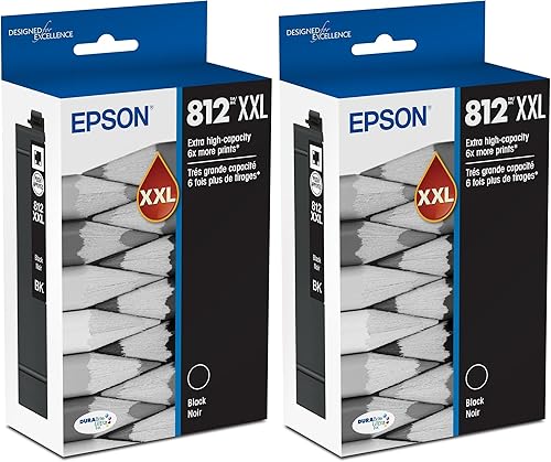 Epson 812 DURABrite Ultra Ink Cartucho negro de capacidad extra alta (T812XXL120-S) funciona con Workforce Pro WF-7310, 7820, 7840, EC-C7000