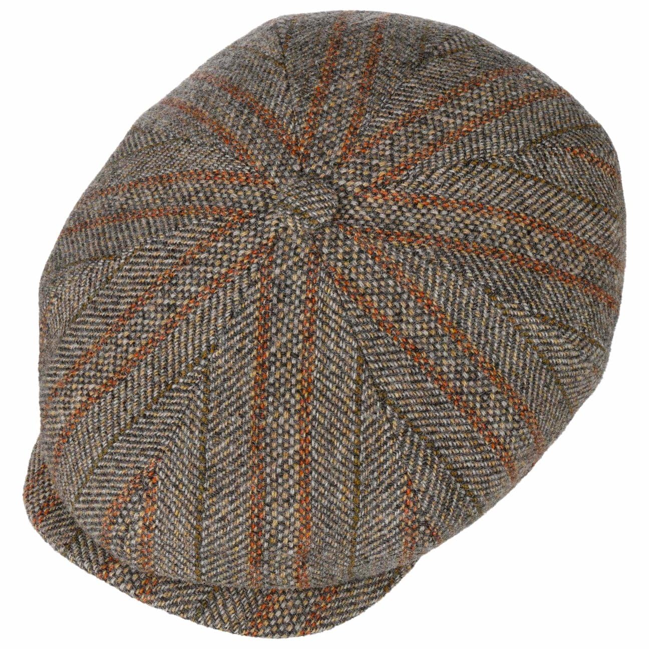 Stetson Hatteras Herringbone Stripe Flatcap Herren Made in EU Herbst Winter