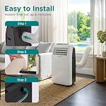 SereneLife portatif Air Conditionneur... 12,000 BTU avec déshumidificateur intégré- AC Unité pour les chambres jusqu'à 550 ft2 - Efficacité énergétique, fonctionnement silencieux, télécommande & Kit de fenêtres