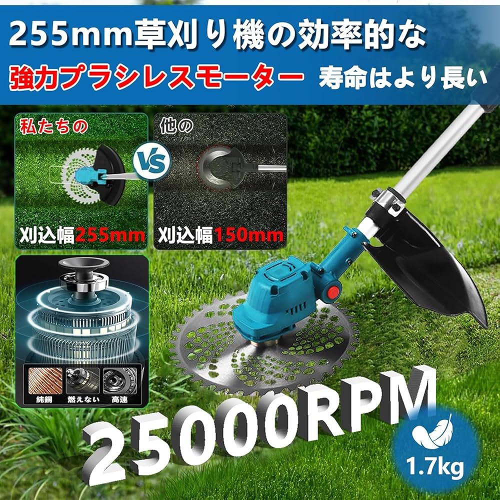 Amazon.co.jp: 草刈機 充電式 草刈り機 18vバッテリー対応 刈込