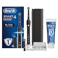 Oral-B Spazzolino Elettrico Ricaricabile Smart 4 4500 Nero, 2 Testine