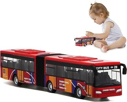 Model Bus Diecast Pull-Back Bus Toy Friction Powered Vehicle Bus Toy  Model Kids Gifts Red